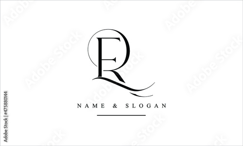 RE, ER, R, E abstract letters logo monogram