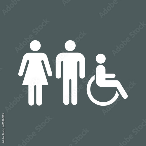 Girls and boys restroom sign. men and women restroom icon. toilet icon sign symbol. vector illustration.