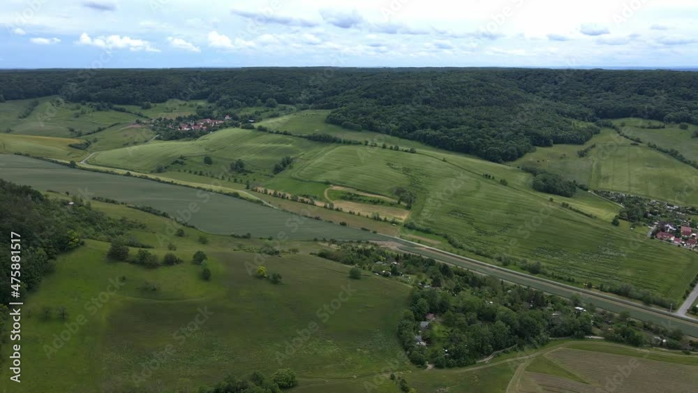 Drone 4k video of green forest and village in the valley. Drone 4k video of green forest and village in the valley.