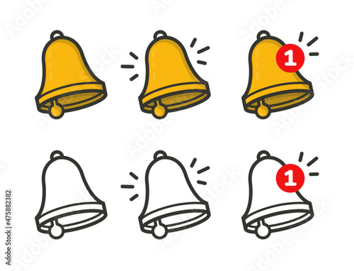 Bells icons for notifications.