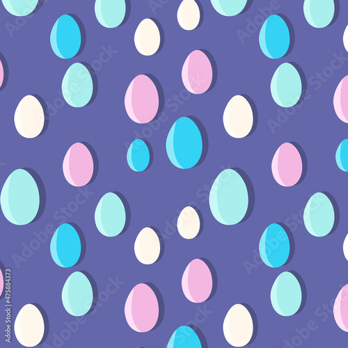 Pattern eggs are colored with glare and shadow in modern colors