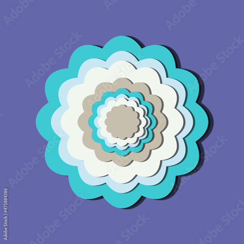 Paper flower, modern colors