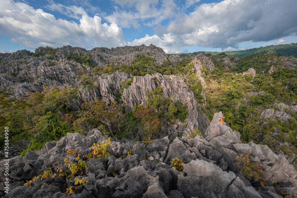 Abstract rock mountain from bird eye view in Thailand