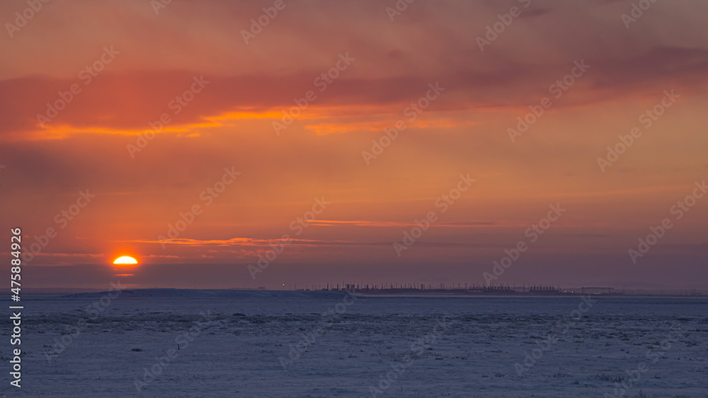 Obraz premium sunset on the north