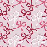A seamless pattern on a square background is a ribbon bow