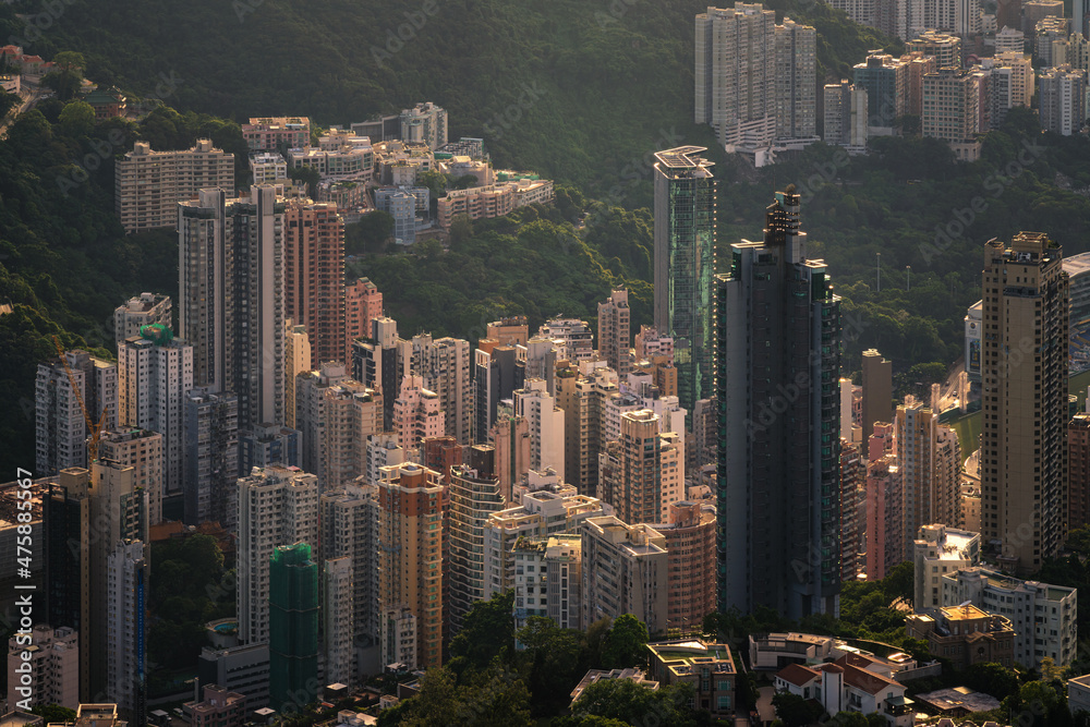 Obraz premium cityscape close up top view
