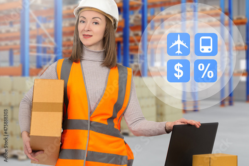 Logistics people. Woman man...