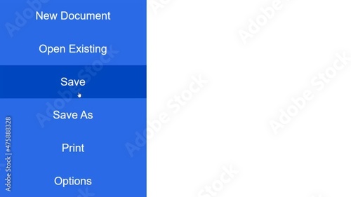 Cursor Slides Over and Clicks Save Document. Mouse Pointer on Device Computer Monitor Screen Clicking Saving File Processor For Company Business Assignment or School Education Project.