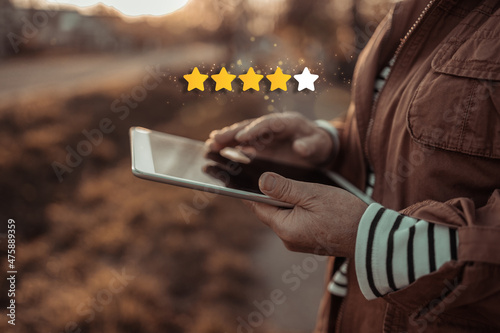 Fotografia Customer review good rating concept