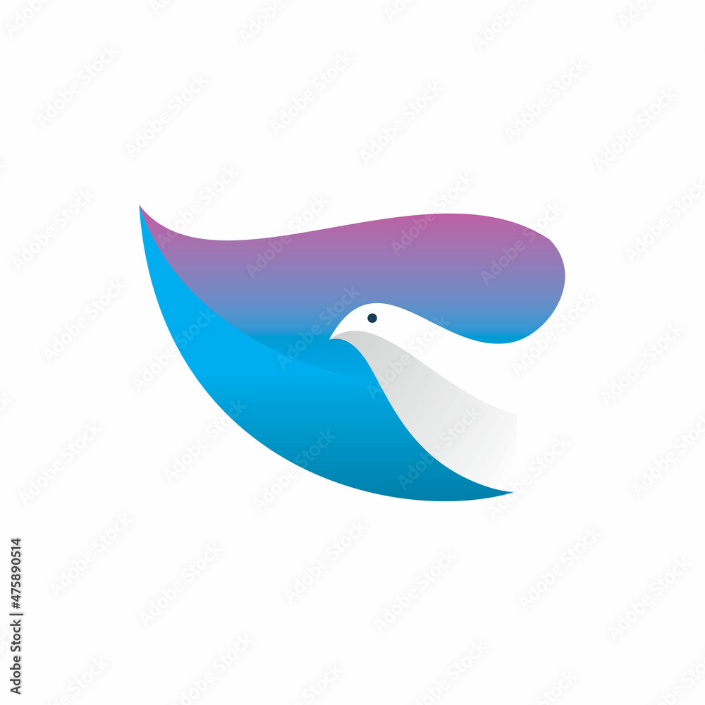 modern color shape swan logo design modern color shape swan logo design
