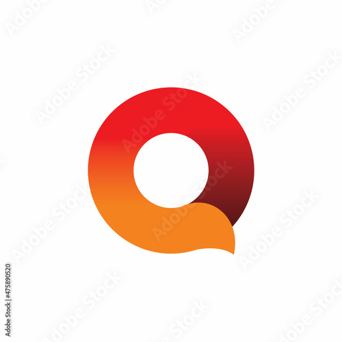 red circle letter q logo design