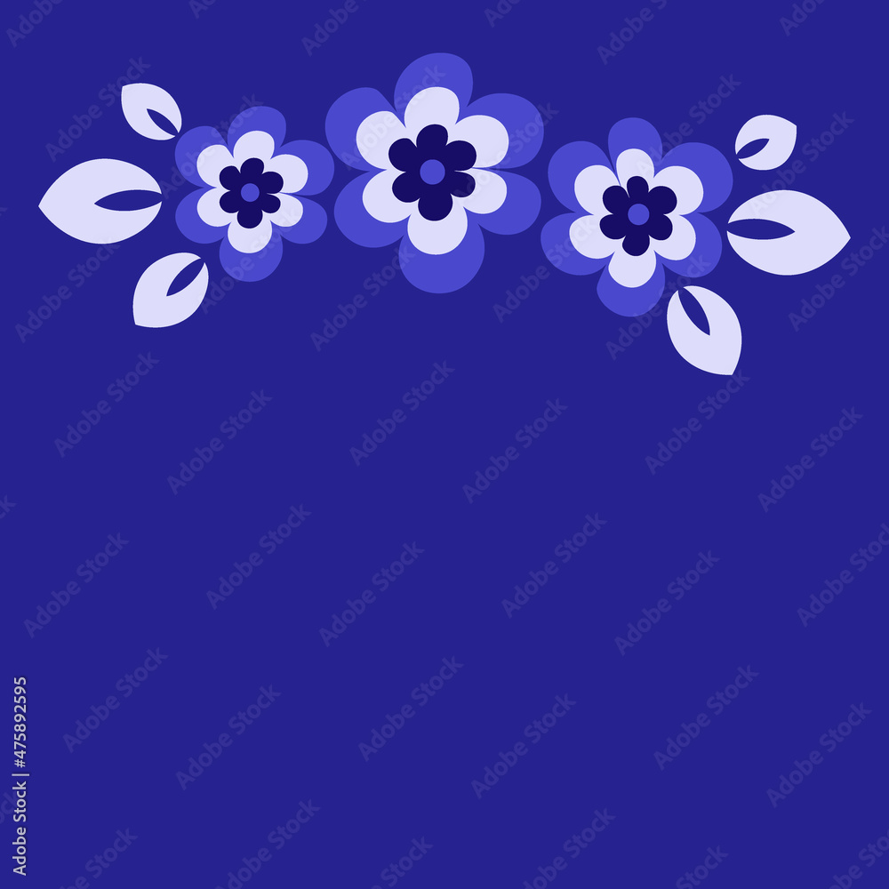a stylized postcard or banner for an inscription with flowers - graphics. Gift, congratulations