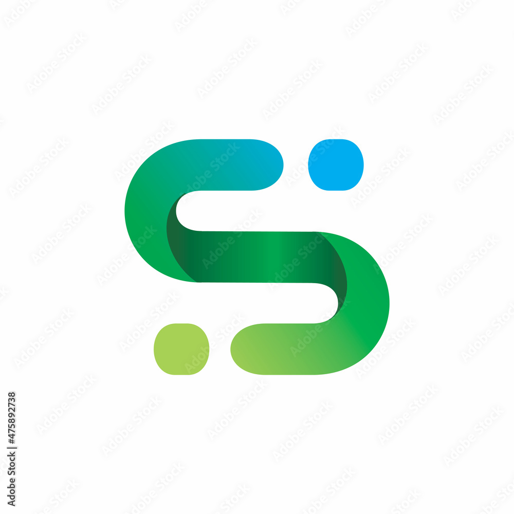 initial letter s connect nature color logo design initial letter s connect nature color logo design