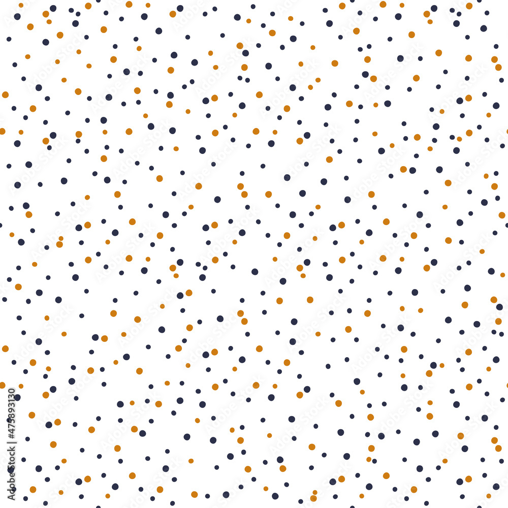 Dots seamless pattern. Hand-drawn simple flat pattern on a white background. Vector background.