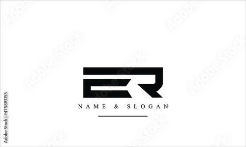 RE, ER, R, E abstract letters logo monogram