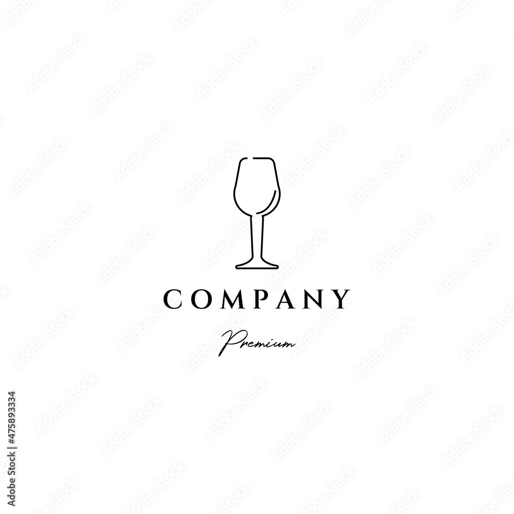 glass line art icon logo minimalist vector illustration design glass line art icon logo minimalist vector illustration design
