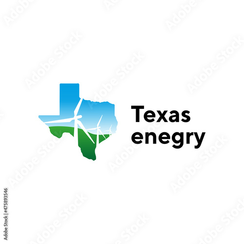 Clean energy logo to state Texas template