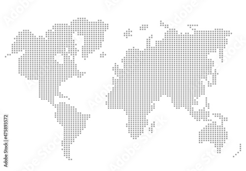 World map on white background. Schematic vector illustration