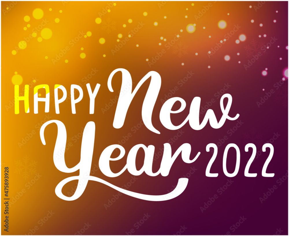 Happy New Year 2022 Holiday Abstract Design Vector Illustration White With Gradient Background