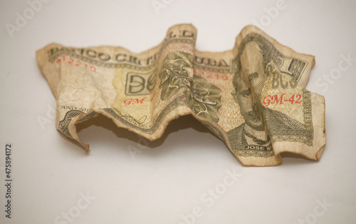 Photography Close up picture of Cuban money circulation