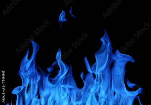 blue fire hot stripe on black