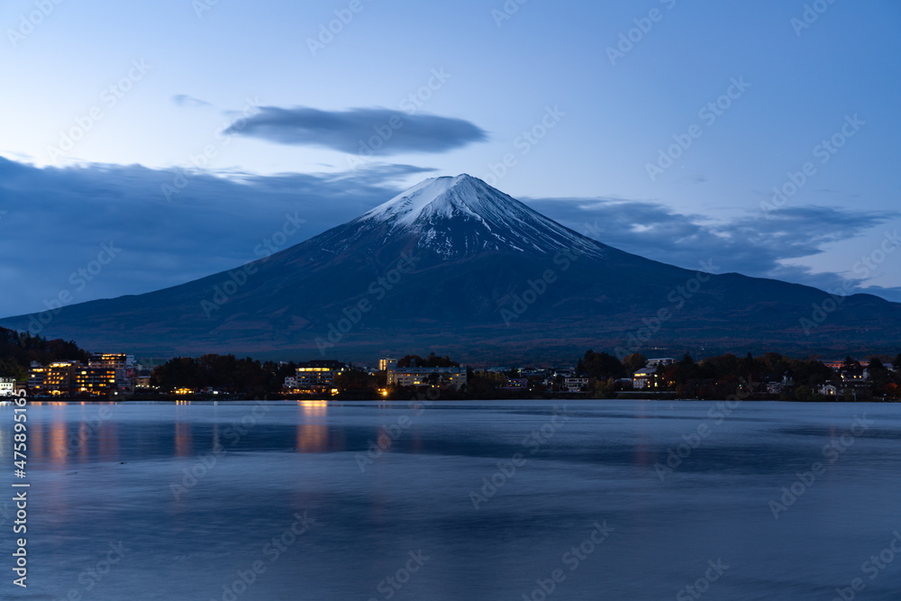 Mount Fuji and  Kawaguchiko Lake in the morning, Japan