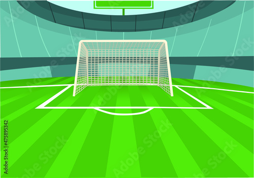 Gate on the football field.
Vector illustration.