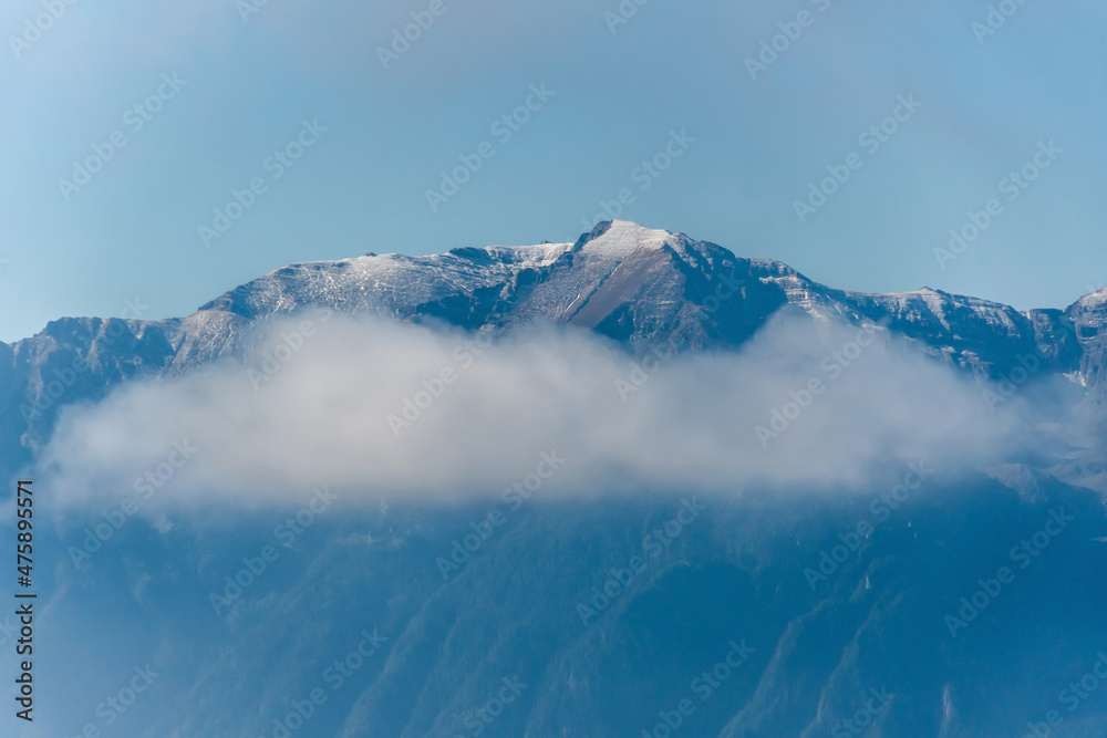 Bucegi massif seen from Poiana Brasov. Romania.