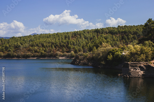 Wallpaper Mural water reservoir in forest (Sierra de Madrid, Buitrago del Lozoya, Spain) Torontodigital.ca
