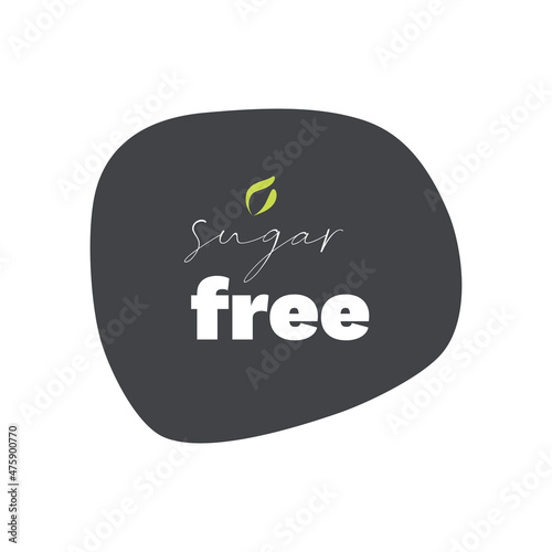 Sugar Free vector icon. Gray green isolated sign. Illustration symbol for food, product sticker, package, label, diabetes, diet, design element