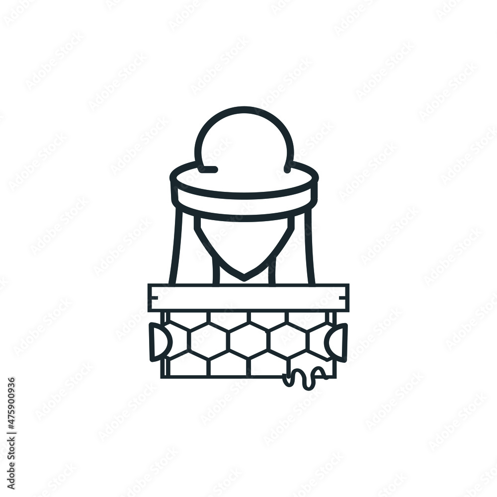 Beekeeper thin line icon stock illustration. Beekeeping and apiary-related icon.