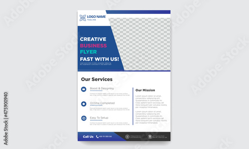 Modern business flyer, brochure Layout template in a4 size vector illustration. Easy to use and edit