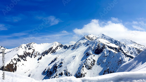 snow covered mountains, viewpoint from Lespezi Peak, Fagaras Mountains, Romania  © Ghidu