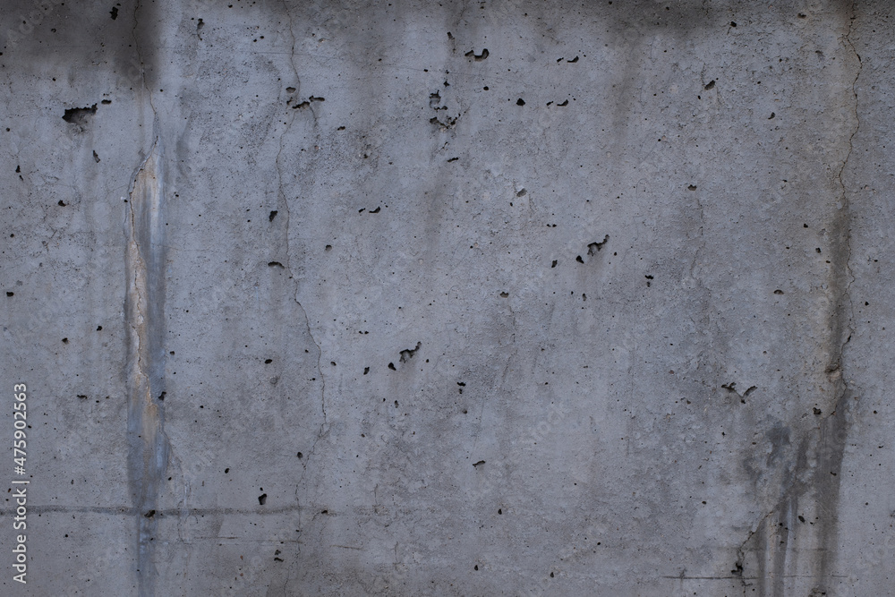 veining on a concrete wall with holes in it