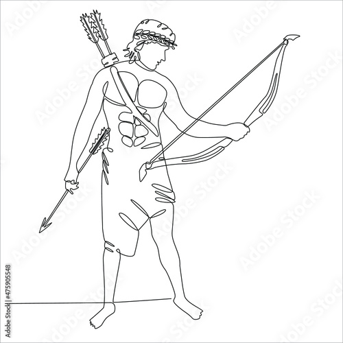 Fotografija continuous line drawing of archery sport vector illustration