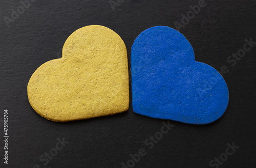 Fenerbahce love , yellow and navy blue hearts . photo