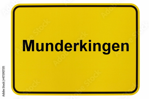 Illustration eines Stadteingangsschildes der Stadt Munderkingen photo