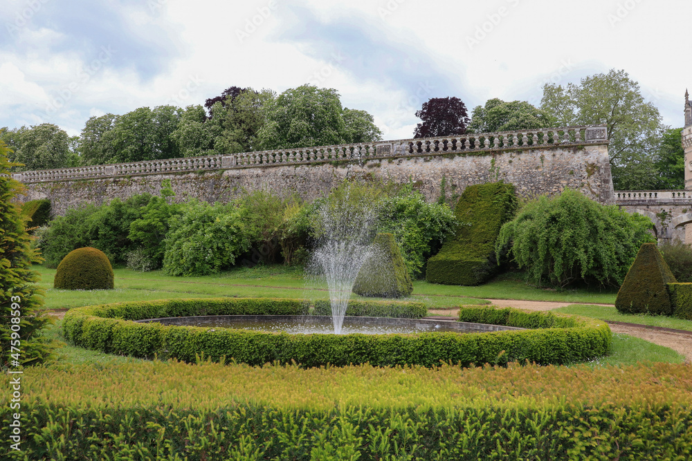 Pays de la Loire - Sarthe - Parc du château du Lude - Jet d'eau