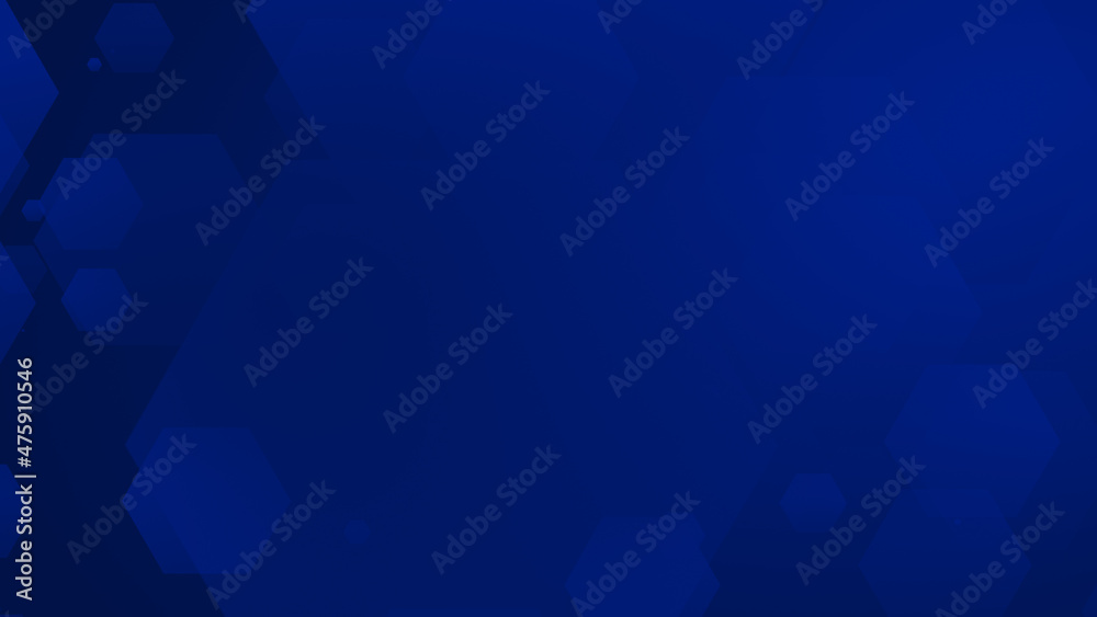 Abstract blue hexagon geometric pattern technology background.