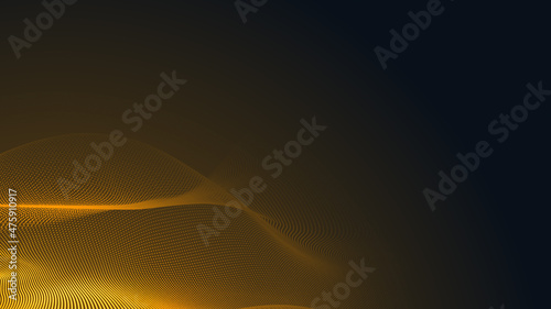 Abstract dot orange wave gradient texture technology background.