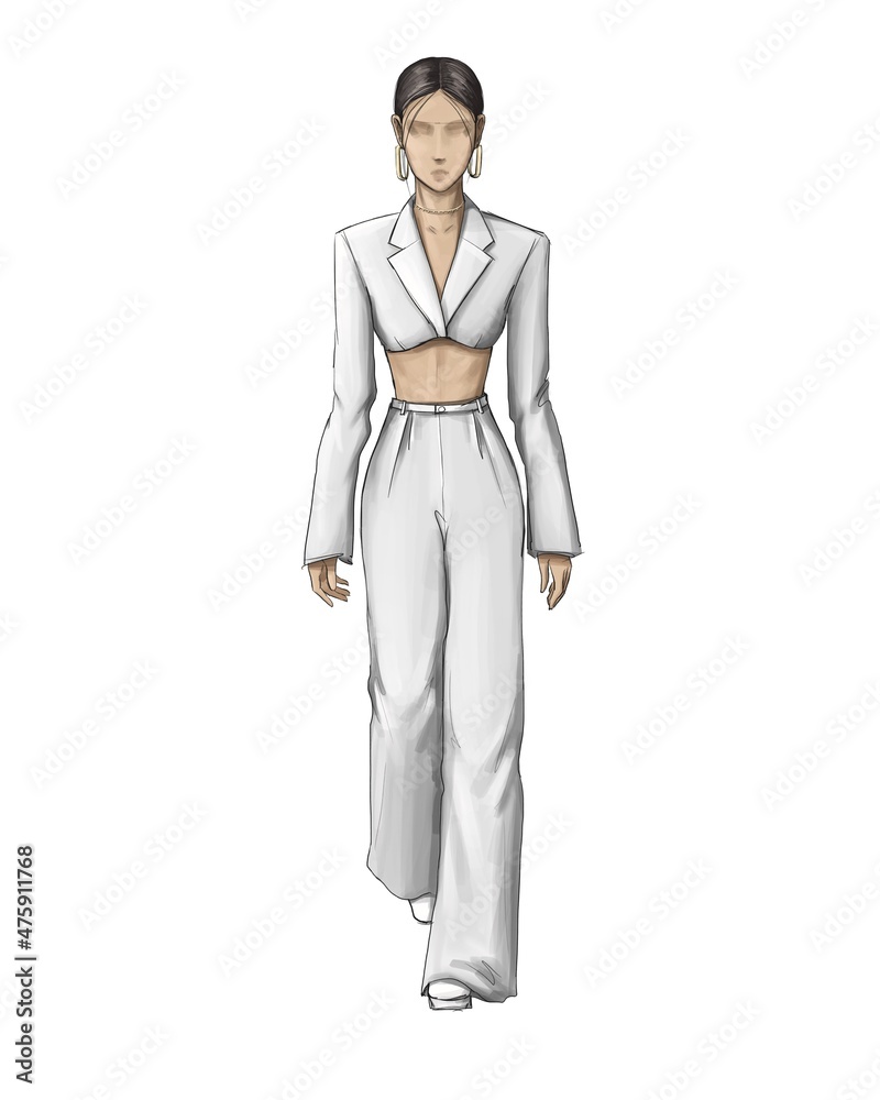 Premium Vector | Women in business suits, vector sketch illustration