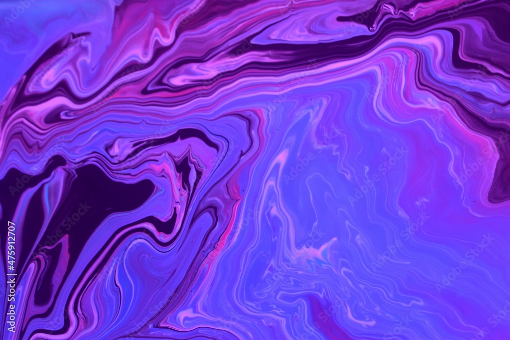 Lilac marble background. Acrylic texture with marble pattern. Mixing colors creates an interesting structure. It is well suited for laptop background and wallpaper, fabric