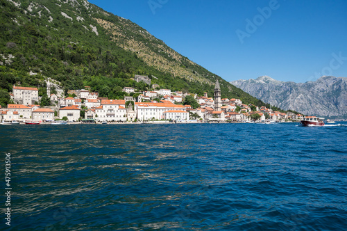 Panorama of the Bay of Kotor and the town Perast © gumbao
