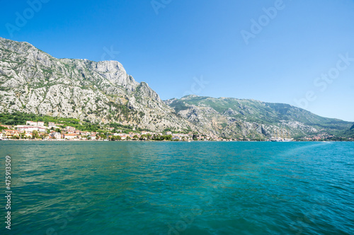 Panorama of the Bay of Kotor and the town Kotor