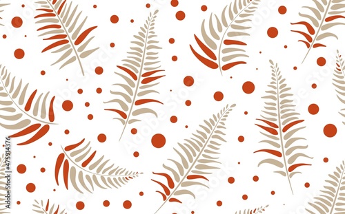 Seamless Pattern with Fern Leaves. Vector texture.