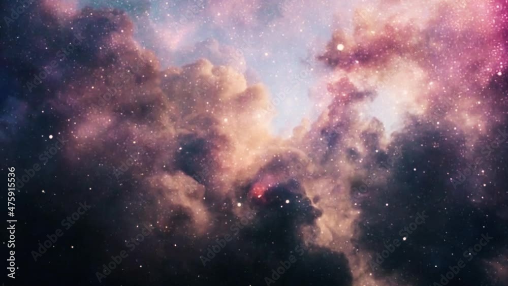 Flock of birds soars in cloudy sky. Animation Flock of birds soars in cloudy sky. Animation
