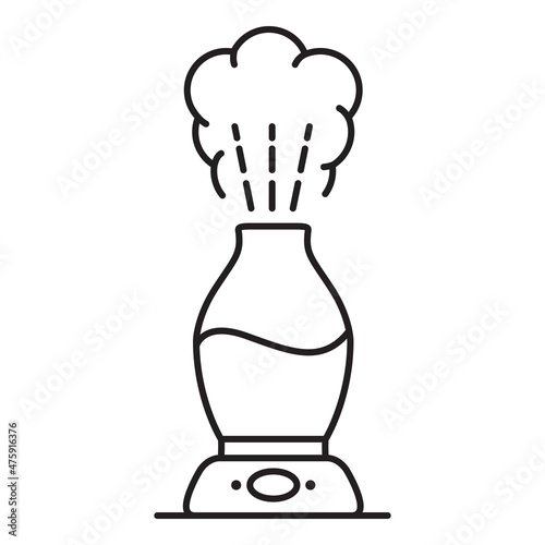 Humidifier steam.Outline vector illustration.Isolated on white background.
