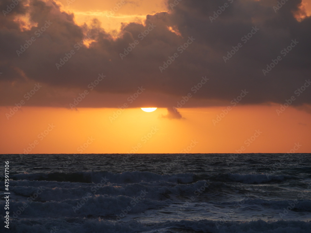 sunset over the sea