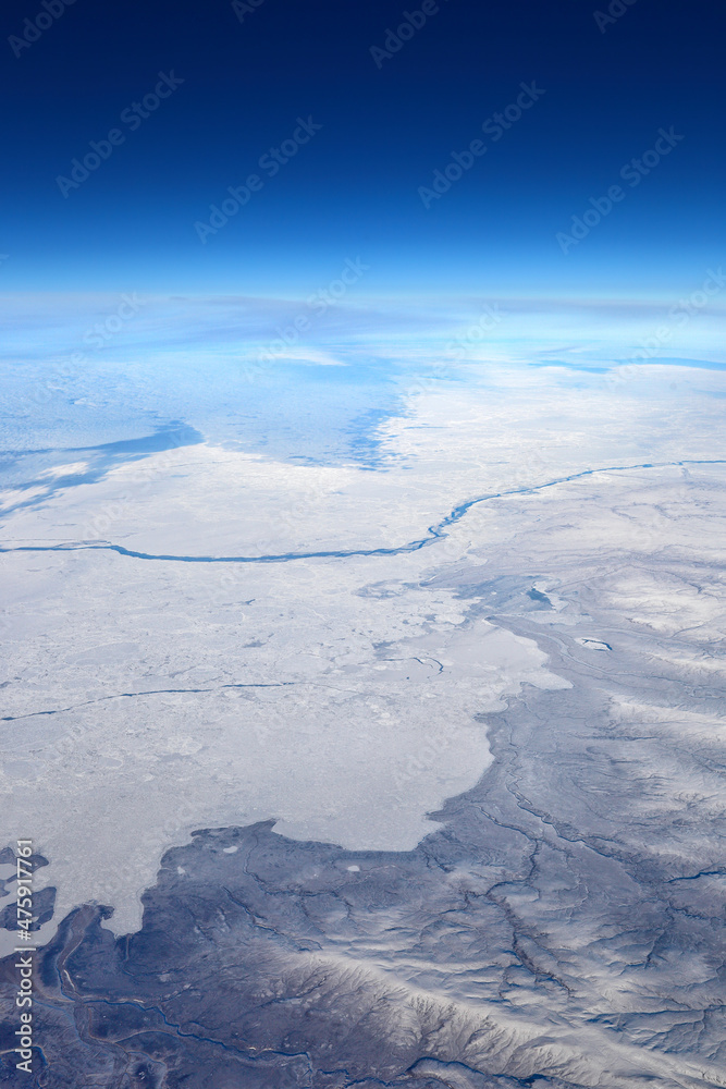 The Earth from Above: Icy Panoramic Landscape