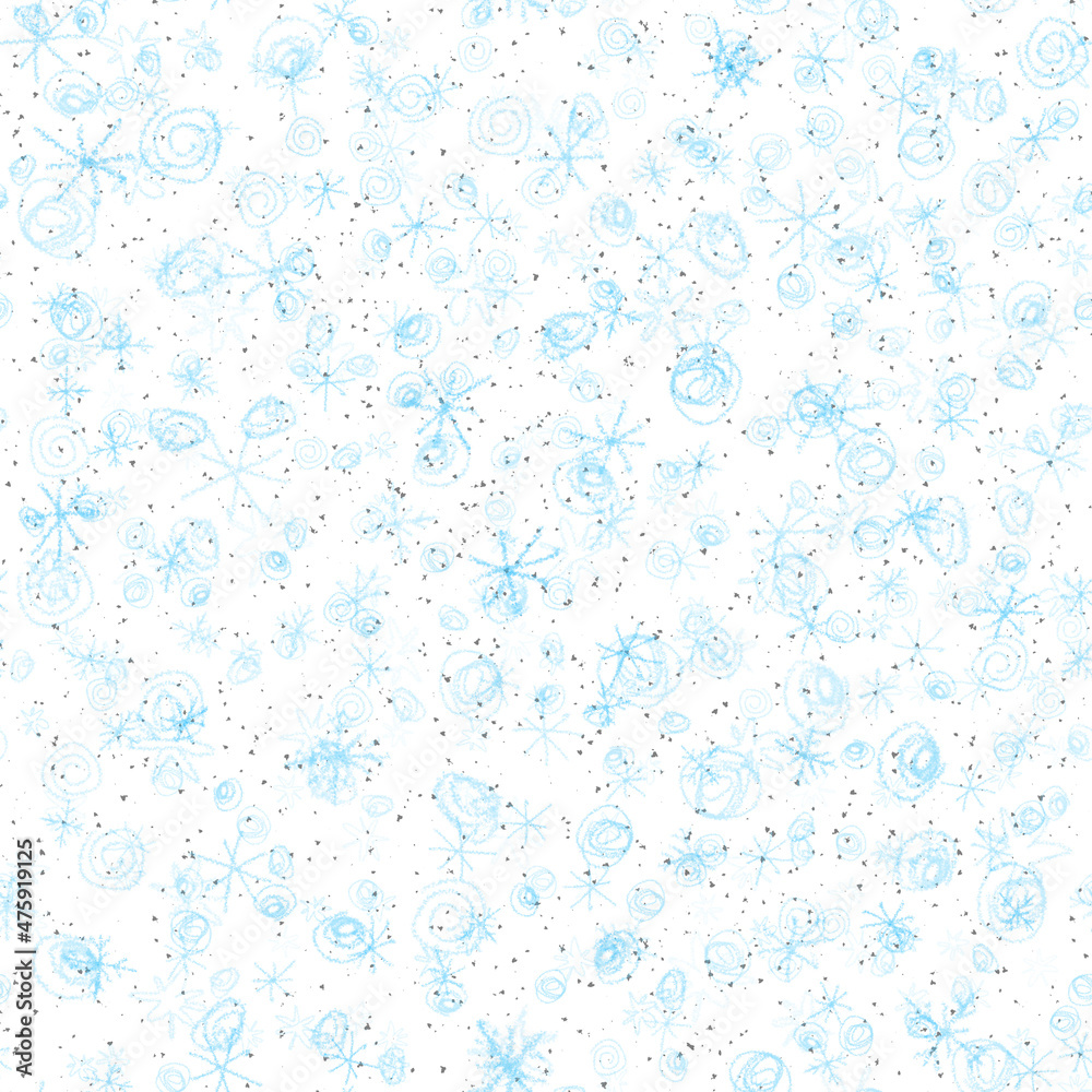 Hand Drawn Snowflakes Christmas Seamless Pattern. Subtle Flying Snow Flakes on chalk snowflakes Background. Alive chalk handdrawn snow overlay. Decent holiday season decoration. Hand Drawn Snowflakes Christmas Seamless Pattern. Subtle Flying Snow Flakes on chalk snowflakes Background. Alive chalk handdrawn snow overlay. Decent holiday season decoration.